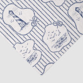Papier Mousseline Thème marin Bleu Bleu Blancs Phare (Détail)