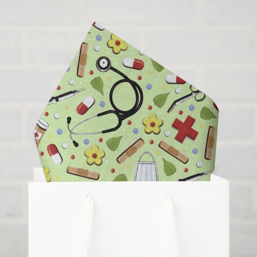 Papier Mousseline Thème Médicale (Sac cadeau)