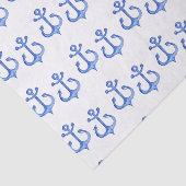 Papier Mousseline Thème nautique | Papier de fond Ancres bleu marine (Détail)