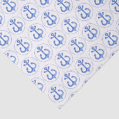 Papier Mousseline Thème nautique | Papier de fond Ancres bleu marine (Détail)