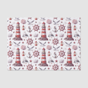 Papier Mousseline Thème nautique - Phare, Corail, Marine