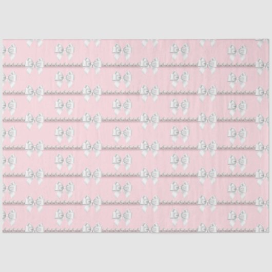 Papier Mousseline Thème Perles Roses Glam Tiffany 30e Anniversaire (Recto)