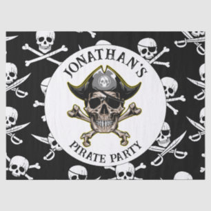 Papier Mousseline Thème pirate Parti Skull Adulte.Croix Bones