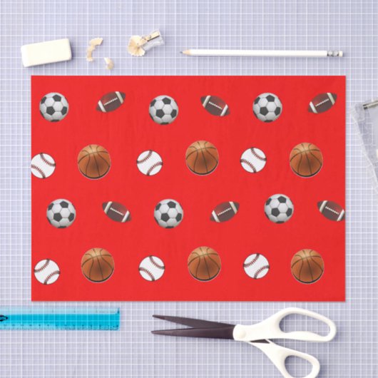 Papier Mousseline Thème sportif (Artisanat)