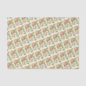 Papier Mousseline Thème Vintage Paris Tissus Paper (Recto)