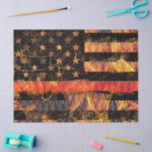 Papier Mousseline Thin Red Line and Flames (Artisanat)