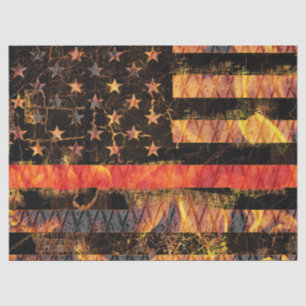 Papier Mousseline Thin Red Line and Flames