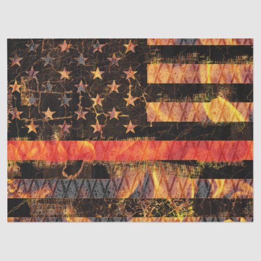 Papier Mousseline Thin Red Line and Flames (Recto)