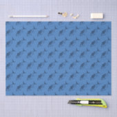 Papier Mousseline Thon d'Albacore mignonne en bleu marine sur bleu é (Artisanat)
