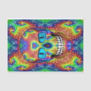 Papier Mousseline Tie Dye Crâne mort Zombie Tissu mort