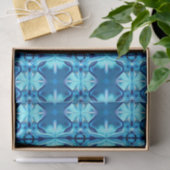 Papier Mousseline Tie Dye Motif en Indigo et Ice Blue (Cadeau)
