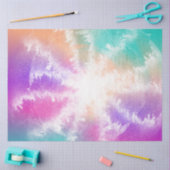Papier Mousseline Tie Dye Pastel Aquarelle rose orange Turquoise vio (Artisanat)