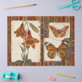 Papier Mousseline Tiger Lily Bois rustique Collage Découpage (Artisanat)