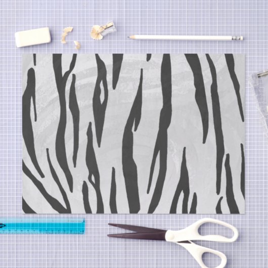 Papier Mousseline Tiger noir et blanc (Artisanat)