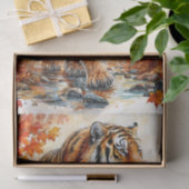 Papier Mousseline Tiger Walking Art Automne (Cadeau)