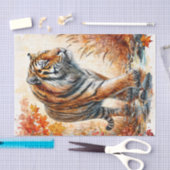 Papier Mousseline Tiger Walking Art Automne (Artisanat)