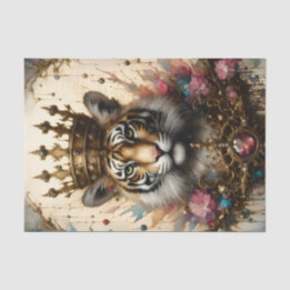 Papier Mousseline Tigre Avec Découpage Couronne