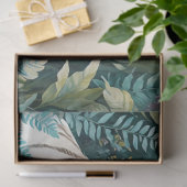 Papier Mousseline Tigre blanc dans une jungle bleue verte (Cadeau)