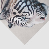 Papier Mousseline Tigre blanc rayures Art Floral (Détail)