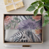 Papier Mousseline Tigre blanc rayures Art Floral (Cadeau)