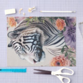 Papier Mousseline Tigre blanc rayures Art Floral (Artisanat)