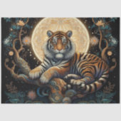 Papier Mousseline Tigre de Boho en arbre avec lune (Recto)