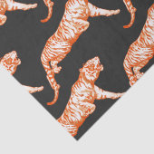 Papier Mousseline Tigre orange brillant et moderne sur noir (Détail)