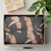 Papier Mousseline Tigre orange brillant et moderne sur noir (Cadeau)
