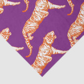 Papier Mousseline Tigre orange vif moderne sur violet (Détail)