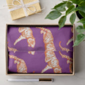 Papier Mousseline Tigre orange vif moderne sur violet (Cadeau)