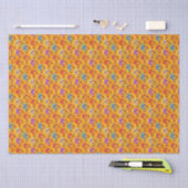Papier Mousseline Tigre pattern on dark yellow (Artisanat)