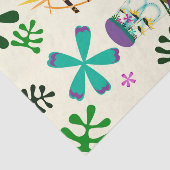 Papier Mousseline Tiki Birds Moderne Vintage Rétro Tropical (Détail)