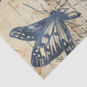 Papier Mousseline Timbre papillon d'encre monochrome rétro (Détail)