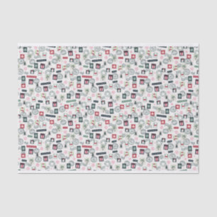 Papier Mousseline Timbres illustrées de courrier de Noël
