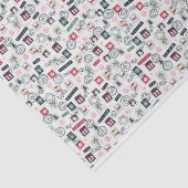 Papier Mousseline Timbres illustrées de courrier de Noël (Détail)