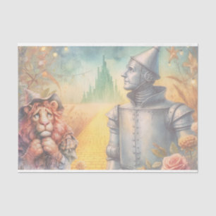Papier Mousseline Tin Man et Lion Cowardard Wizard of Oz Decoupage