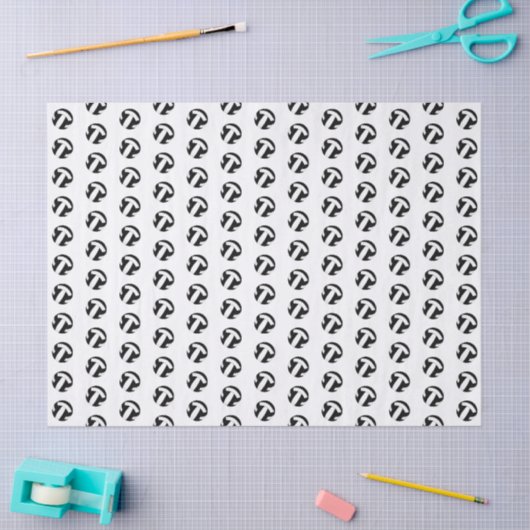 Papier Mousseline tiny black white volleyballs pattern (Artisanat)