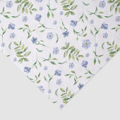 Papier Mousseline Tiny Blue Flowers Aquarelle Imprimer Papier Tissu (Détail)