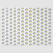 Papier Mousseline tiny blue gold volleyballs pattern (Recto)
