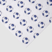 Papier Mousseline tiny blue white soccer balls pattern (Détail)