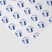 Papier Mousseline tiny blue white volleyballs pattern (Détail)