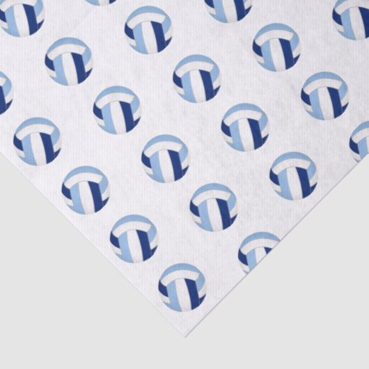 Papier Mousseline tiny blue white volleyballs pattern (Détail)