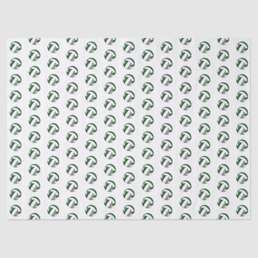 Papier Mousseline tiny green gray volleyballs pattern (Recto)