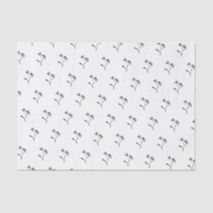 Papier Mousseline Tiny Oubliez-Moi Pas Fleurs Bleues Vintage