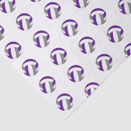 Papier Mousseline tiny purple gray volleyballs pattern (Détail)