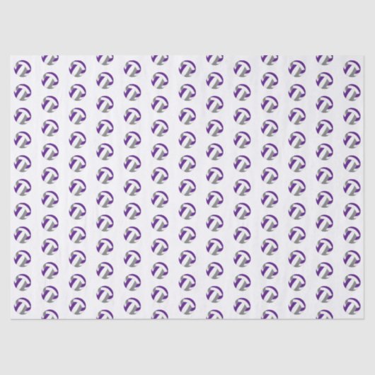 Papier Mousseline tiny purple gray volleyballs pattern (Recto)