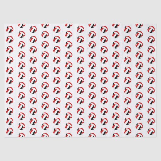 Papier Mousseline tiny red black volleyballs pattern (Recto)