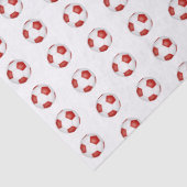 Papier Mousseline tiny red white soccer balls pattern (Détail)
