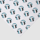 Papier Mousseline tiny teal black volleyballs pattern (Détail)
