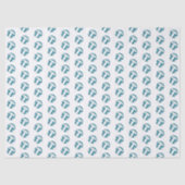 Papier Mousseline tiny teal white volleyballs pattern (Recto)